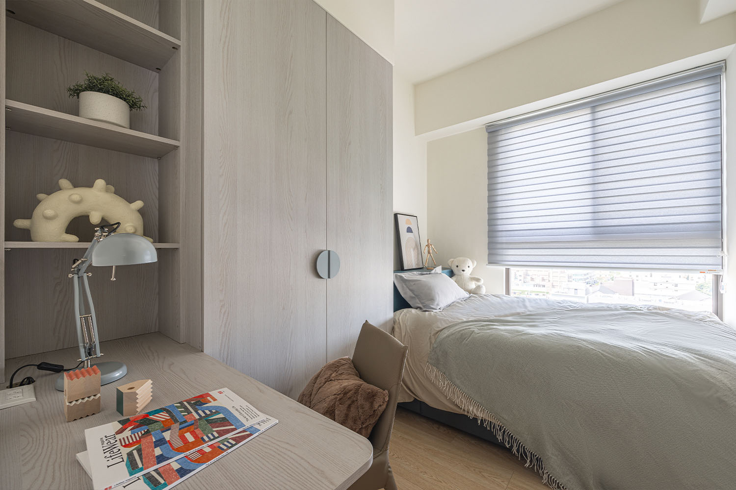 桐澄空間設計 北歐風臥室 木紋色系統櫃