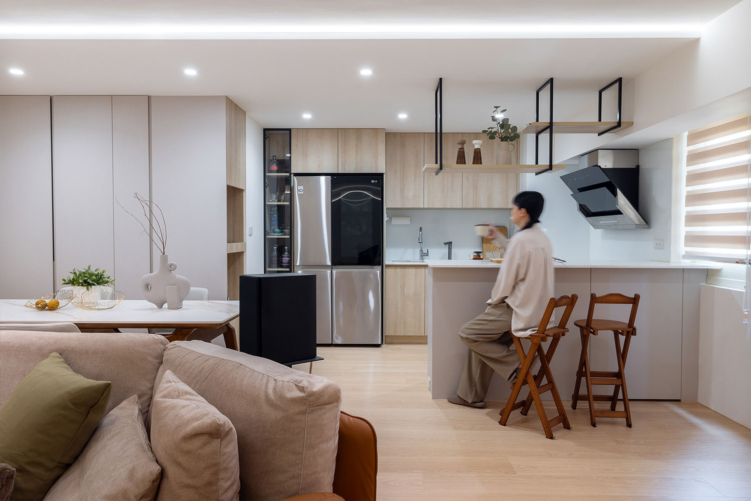 現代風格 餐廳廚房與中島